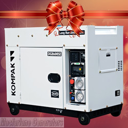 6.3kW Kompak Silent Diesel Generator with Long Range Tank plus Exhaust (DG8600SE-2X) product image